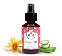 CATLY Spray Nettoyant de Plaie pour Chat - Produit d'Hygiène et Santé du Chat Naturel - Aide au Toilettage du Chat - Hydrate et Protège la Peau - À l'Aloe Vera - Alternatif à la Lingette Chats, 100 ml