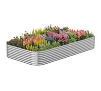 CATMANOR Lot de 1 lit de jardin surélevé galvanisé en métal pour légumes, lit surélevé en acier pour jardin, jardinière hors sol pour fleurs, 10,2 x 7,6 x 25,4 cm
