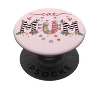 Catmumlife Parce Que la Vie est Meilleure avec Les Chats Hearts Cat Mum PopSockets PopGrip Adhésif