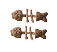 Catnip and Silvervine Chew, Fish Bone Cats Toy (2 pcs, Insect Gall Fruit)