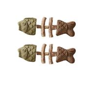 Catnip and Silvervine Chew, Fish Bone Cats Toy (2 pcs, Mixed Flavor)