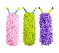 Catnip Caterpillar Ensemble de interactifs en peluche 12 x 30 cm | Compagnon rempli de papier froissé avec herbe à chat pour chats d'intérieur, doux et résistant aux morsures pour l'ennui et