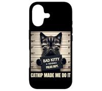 Catnip Made Me Do It Bad Kitty Cat Mugshot l'herbe à Chat Coque pour iPhone 17