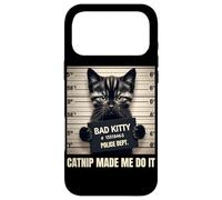 Catnip Made Me Do It Bad Kitty Cat Mugshot l'herbe à Chat Coque pour iPhone 17 Pro Max