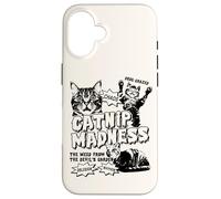 Catnip Madness Cats | Affiche rétro Amusante B-Movie propriétaires de Chats Coque pour iPhone 16