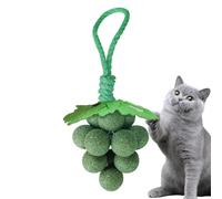 Catnip Toys, Grape-Shaped Chew Toys Cats, Interactive Fruit Simulation Design, Soft Bite-Resistant Plush Catnip Filling, for Indoor Play Chewing Excitement Boredom Reliefs and Exercise, 12x6x6cm Green