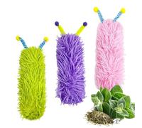 Catnip Toys Interactive - Adorable motif chenille, coussin en peluche, Te | Jouet en peluche en forme de chenille pour chat - Jouet interactif avec motif chenille mignon - Oreiller avec Ca intérieur