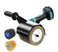 Catolsss Ponceuse à brosse sans fil 800 W compatible avec Ma-kita 18 V, bouton rotatif à 6 vitesses, machine à satiner 8000 tr/min pour rénovation extérieure, 2 brosses à lamelles et accessoires (sans
