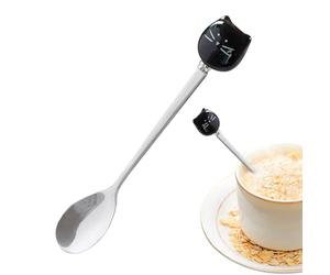 Caton De Chat En Acier Inoxydable - Adorable Cuillère À Café De Conception Animale Avec Polie Et Poignée De Patte Pliée, Parfaite Pour Remuer Et Servir | Spoon De Tasse De Café Mignonne Drôle