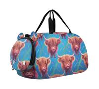 Catone Sac de sport avec compartiment à chaussures et sangle réglable pour garçons et filles Marron