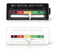 CATOR 2 Pcs Ma broche hebdomadaire de batterie sociale, My Social Battery Pin, broches amusantes pour humeur sociale pour 7 jours d'épingles d'humeur interactives(Style A)