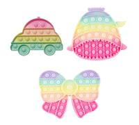 CATOR 3 pcs Push and Pop Bubble Sensory Fidget Toy, Jouets Sensoriels à Presser, Silicone Anti-Stress Jouets de Soulagement de L'anxiété Educatifs Autisme Besoins Spéciaux pour Enfants Adultes