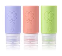 CATOR 3 Pièces Flacon Voyage Silicone 60ml, flacon pompe vide, flacon voyage Étanches Bouteille Vide Flacon Voyage Avion pour Shampooing, Lotion, Gel Douche Crème, Sans BPA