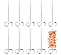 CATOR Lot de 10 brochettes en métal en acier inoxydable, pique brochette, pic a brochette, Support vertical, Réutilisables, Pour friteuse à air, Brochettes debout, Accessoires de barbecue