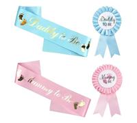 CATOR Lot de 2 écharpes Mummy To Be Daddy To Be Mummy And Daddy To Be pour fête prénatale, baby shower, deco baby shower, cadeau pour fête prénatale, décoration de fête, révélation du sexe