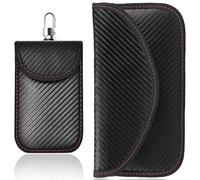 CATOR Lot de 2 Etui Anti RFID Clé Voiture Portable, Pochette Anti RFID Cle Voiture, Etui Blocage RFID pour Clef Voiture Keyless, Protection Antivol Anti Piratage de Télécommande Véhicule