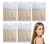 CATOR Lot de 500 cotons-tiges, bâtonnets en bois, cotons-tiges à pointe pointue, applicateur à pointe en coton, bâtons applicateurs cosmétiques de maquillage, fournitures permanentes de tatouage