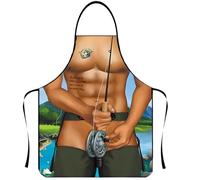 CATOR Tablier de Cuisine, Fantaisie Sexy et Drôle, Réglable, Humoristique, Barbecue, Cadeau Rigolo, Homme - Pêche