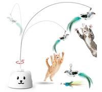CATPICK Jouets interactifs pour chats d'intérieur - Jouet électrique automatique en plumes d'oiseau volant pour chat - Meilleur jouet d'enrichissement pour chaton et adulte - Jouet électrique à