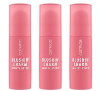 Catrice Blushin' Charm Multi Stick, blush, n° 010, rose, résultat immédiat, naturel, éclat frais, vegan, sans parabènes, sans microplastiques, sans nanoparticules, lot de 3 (3 x 5,5 g)
