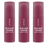 Catrice Blushin' Charm Multi Stick, blush, n° 030, rouge, résultat immédiat, naturel, éclat frais, vegan, sans parabènes, sans particules microplastiques, sans nanoparticules, lot de 3 (3 x 5,5 g)