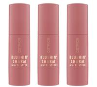 Catrice Blushin' Charm Multi Stick, blush, n° 050, brun, résultat immédiat, naturel, éclatant de fraîcheur, sans parabènes, sans particules microplastiques, sans nanoparticules, lot de 3 (3 x 5,5 g)