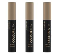 Catrice Colour & Fix Brow Gel Mascara, gel à sourcils, n° 020, marron, longue durée, définissant, fixant, végétalien, sans microplastique, sans nanoparticules, sans parfum, lot de 3 (3 x 5 ml)