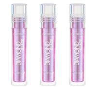 Catrice Diamond Glaze Lip Gloss, n° 030, violet, résultat immédiat, brillant, holographique, scintillant, vegan, sans parabènes, lot de 3 (3 x 3 ml)
