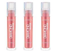 Catrice Diamond Glaze Lip Gloss, n° 040, rouge, résultat immédiat, brillant, holographique,sans parabènes, sans particules microplastiques, sans nanoparticules, lot de 3 (3 x 3 ml)