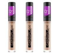 Catrice Liquid Camouflage High Coverage Concealer (3 x 5 ml), correcteur liquide, waterproof, couvrance 12 h n° 010 Porcellain