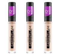 Catrice Liquid Camouflage High Coverage Concealer (3x5 ml), correcteur liquide, maquillage, waterproof, couvrance 12 h, n° 001 Fair Ivory