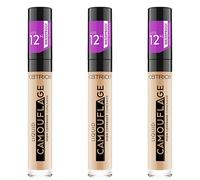 Catrice Liquid Camouflage High Coverage Concealer, stick correcteur, n° 036 Hazelnut Beige, nude, longue tenue, vegan, sans huile, waterproof, lot de 3 (3 x 5 ml)