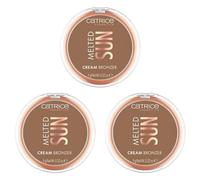 Catrice Melted Sun Cream Bronzer, n° 030, brun, définissant, résultat immédiat, naturel, mat, vegan, sans huile, sans parfum, sans alcool, lot de 3 (3 x 9 g)