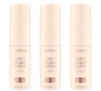 Catrice Soft Glam Filter Stick, base, n° 020, nude, floutant, éclatant, pour peaux sèches, pour peaux mixtes, vegan, sans parfum, sans alcool, sans conservateurs, lot de 3 (3 x 9 g)