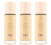 Catrice Soft Glam - Lot de 3 filtres liquides - Base n° 010 - Nude - Nourrissant, naturel, brillant, radieux, végétalien, sans huile, sans parfum, sans alcool - 3 x 30 ml
