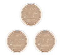 Catrice Sun Glow Matt Bronzing Powder, poudre bronzante, waterproof, n° 035 Universal Bronze, brun, pour peaux mixtes, pour peaux impures, matifiant, mat, vegan, lot de 3 (3 x 9,5 g)