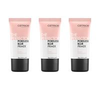 Catrice The Perfector Poreless Blur Primer, nude, longue tenue, lissant, naturel, pour peaux impures, vegan, sans huile, sans parfum, sans alcool, lot de 3 (3 x 30 ml)