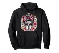 Catrina Day Daisy Floral Sucre Skull Los Muertos Halloween Sweat à Capuche