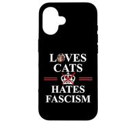 Cats Against Fascism No Kings US Protest Anti Fascism Resist Coque pour iPhone 16
