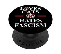 Cats Against Fascism No Kings US Protest Anti Fascism Resist PopSockets PopGrip Adhésif