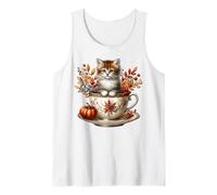 Cats and Coffee Fall Themed Graphic for Cat Loving Grandma Débardeur