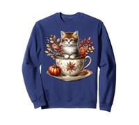 Cats and Coffee Fall Themed Graphic for Cat Loving Grandma Sweatshirt