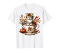 Cats and Coffee Fall Themed Graphic for Cat Loving Grandma T-Shirt