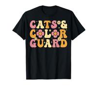 Cats and Color Guard - Cat Lover Color Guard Groovy Gifts T-Shirt