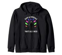 Cats and Crystals That's All I Neee Aesthetic Black Cat Sweat à Capuche