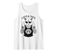 Cats and Tats Tatouage Chat Tatoué Drôle Angry Tatouage Doigt d'honneur Débardeur