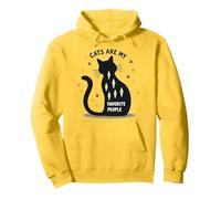 Cats are My Favorite People - Amoureux des félins Sweat à Capuche, Unisexe pour Adultes, Citron, L