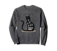 Cats are My Favorite People - Amoureux des félins Sweatshirt, Unisexe pour Adultes, Chiné Foncé, S