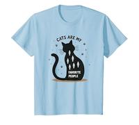 Cats are My Favorite People - Amoureux des félins T-Shirt, Enfant, Bleu Céleste, 2 Ans