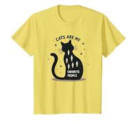Cats are My Favorite People - Amoureux des félins T-Shirt, Enfant, Citron, 12 Ans